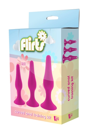 Flirts Curved Anal Training Kit Pink - zestaw korków analnych 