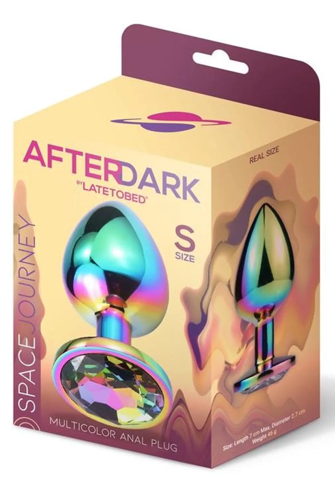 Afterdark Multicolor Butt Plug S - metalowy korek analny z kryształkiem 2.webp