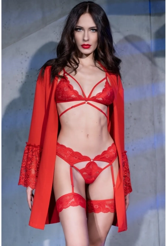 Chilirose 4427 Red - czerwony zmysłowy komplet