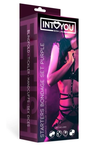 Intoyou Bdsm Line Starters Bondage Set 4 Pieces Purple - zestaw do BDSM