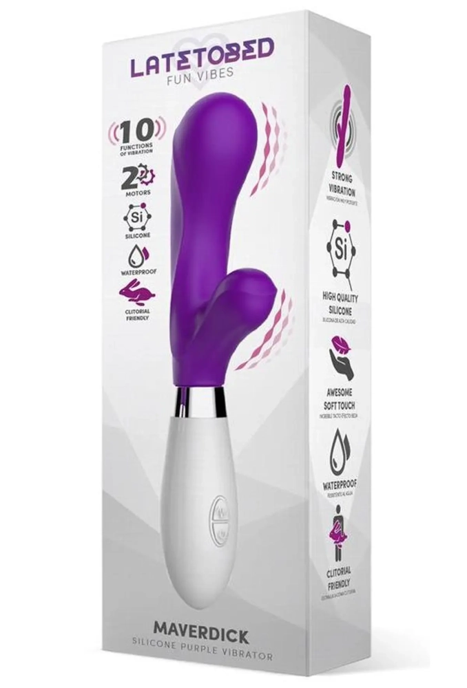 Latetobed Maverdick Vibe Silicone Purple - silikonowy wibrator ze stymulatorem 2.webp