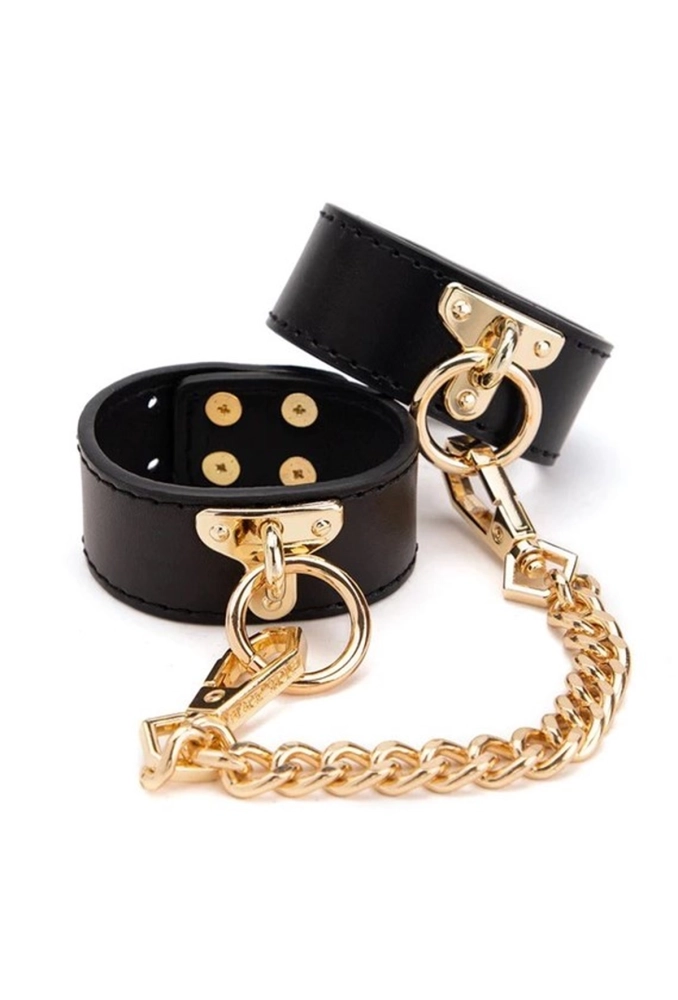 Mokko Luxury Handcuffs Black - czarne kajdanki na ręce ze skóry.webp