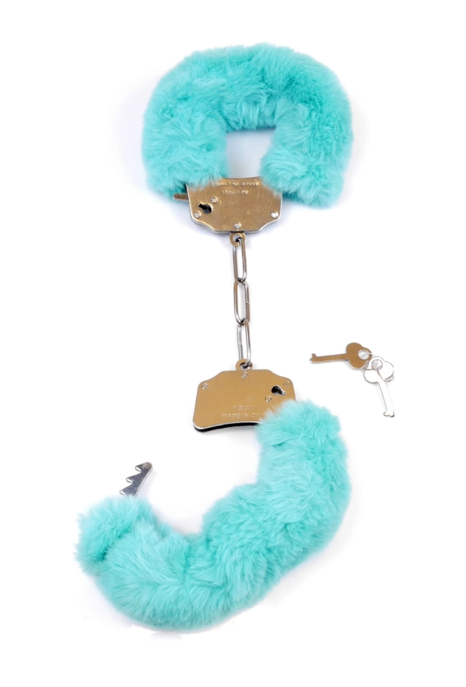 Furry Cuffs Blue - kajdanki z niebieskim futerkiem 3.webp