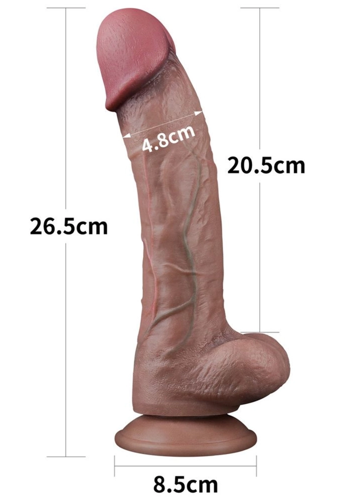 ovetoy Dual Layered Platinum Silicone Cock 10,5- realistyczne dildo z przyssawką 9.webp