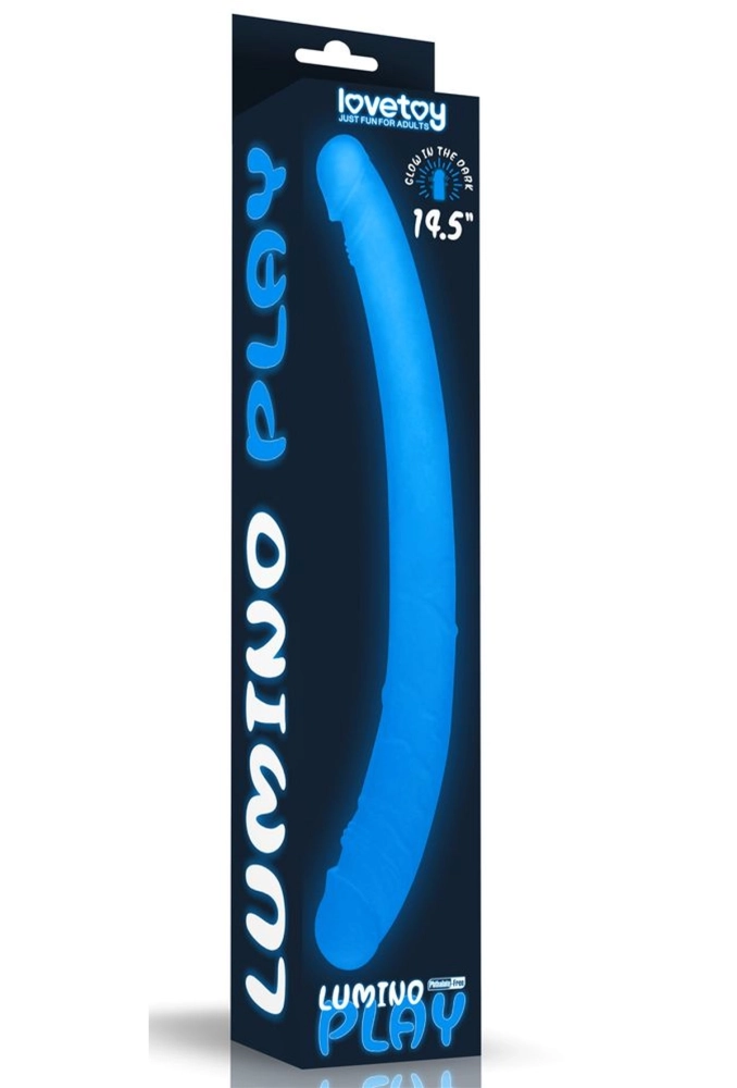 Lovetoy Lumino Play Double Dildo 14,5 - przezroczyste podwójne dildo 4.webp