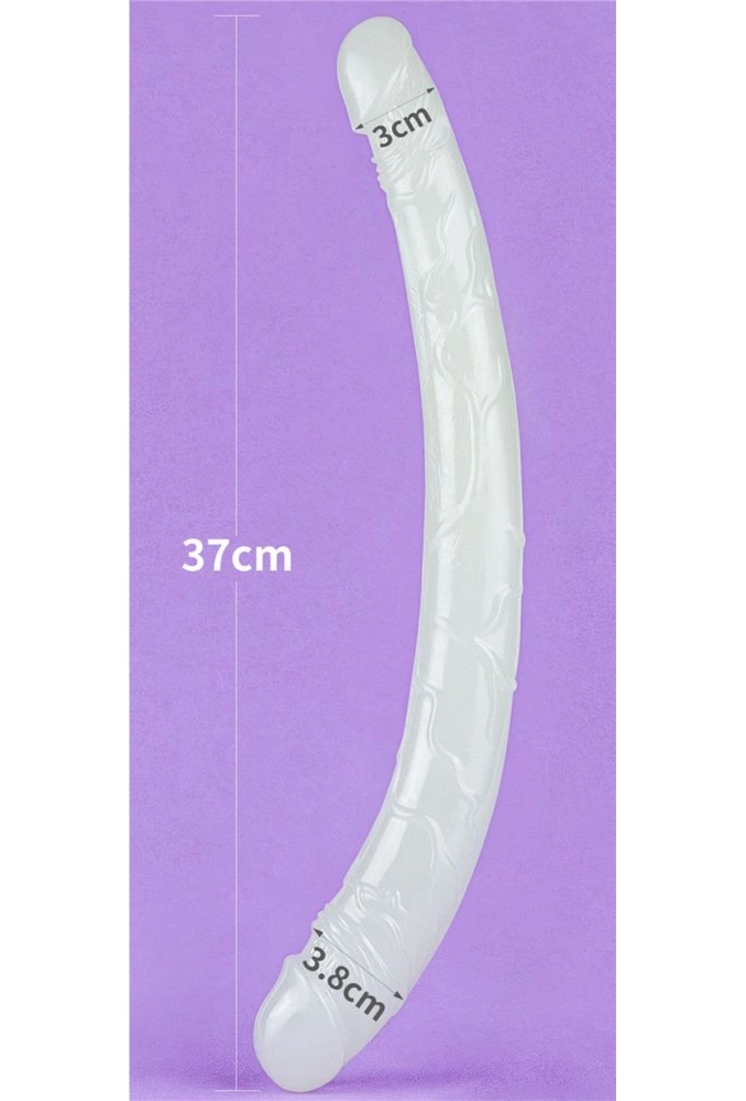 Lovetoy Lumino Play Double Dildo 14,5 - przezroczyste podwójne dildo 3.webp
