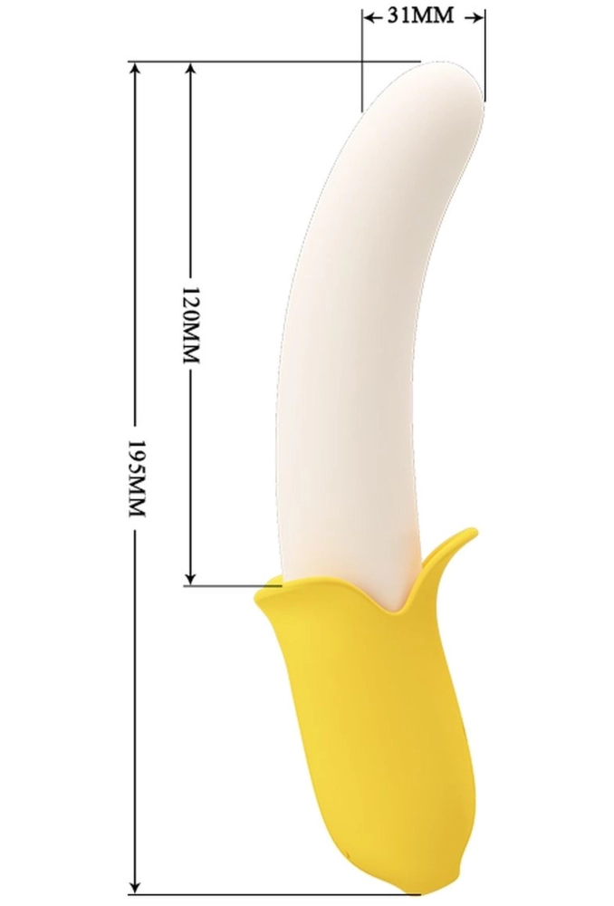 Pretty Love Banana Greek - zabawny wibrator z ruchem góra-dół 3.webp