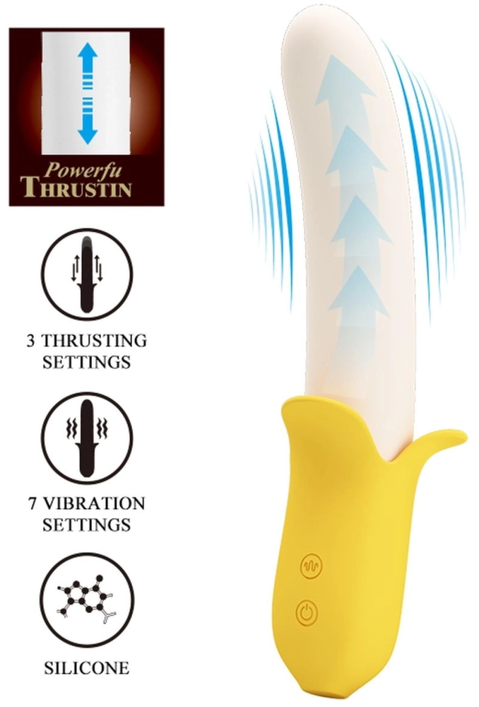 Pretty Love Banana Greek - zabawny wibrator z ruchem góra-dół 2.webp