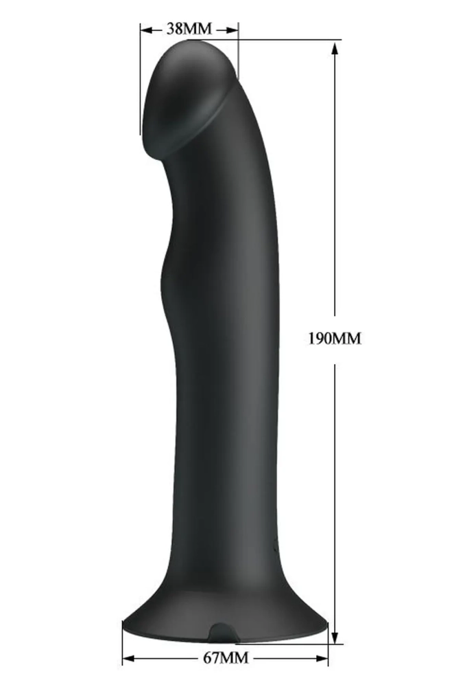 Pretty Love Murray Dildo with Vibration Black - silikonowe dildo z wibracją 3.webp