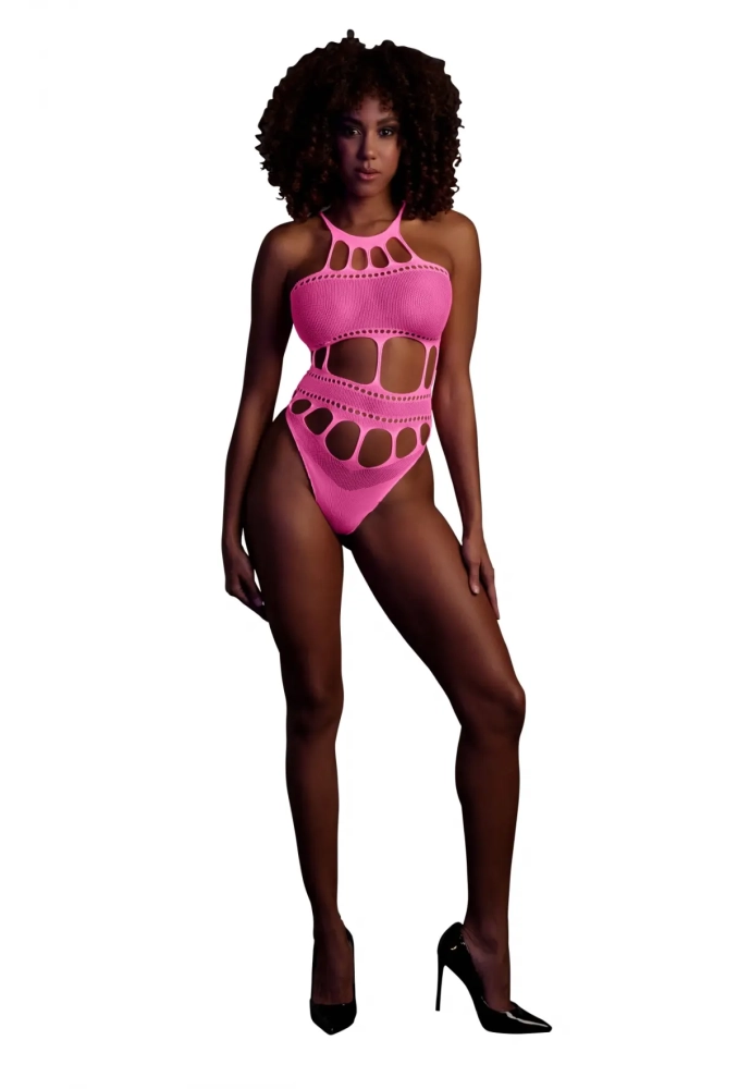 Ouch! Body Neon Pink - świecące w ciemności bezszwowe różowe body 3.webp
