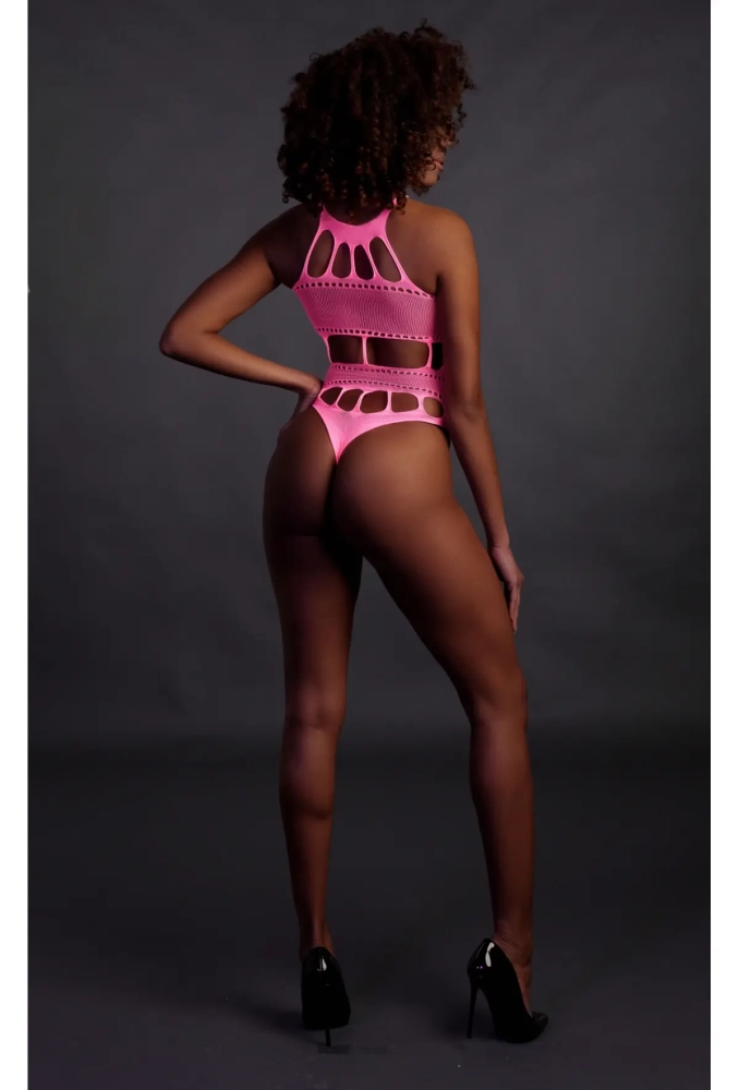 Ouch! Body Neon Pink - świecące w ciemności bezszwowe różowe body 2.webp