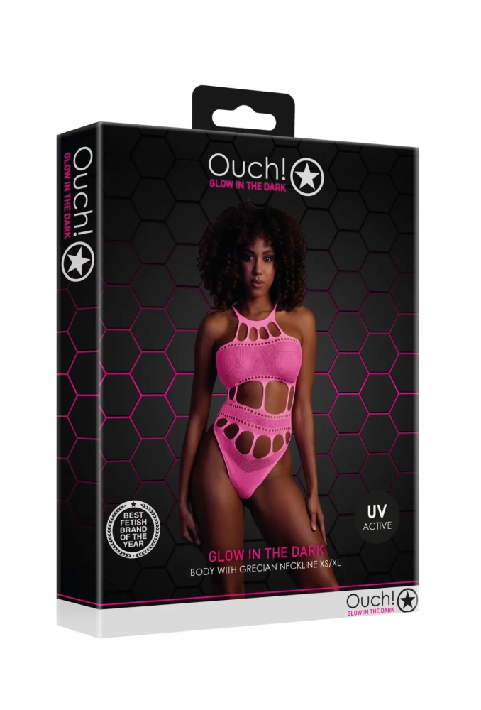 Ouch! Body Neon Pink - świecące w ciemności bezszwowe różowe body 6.webp