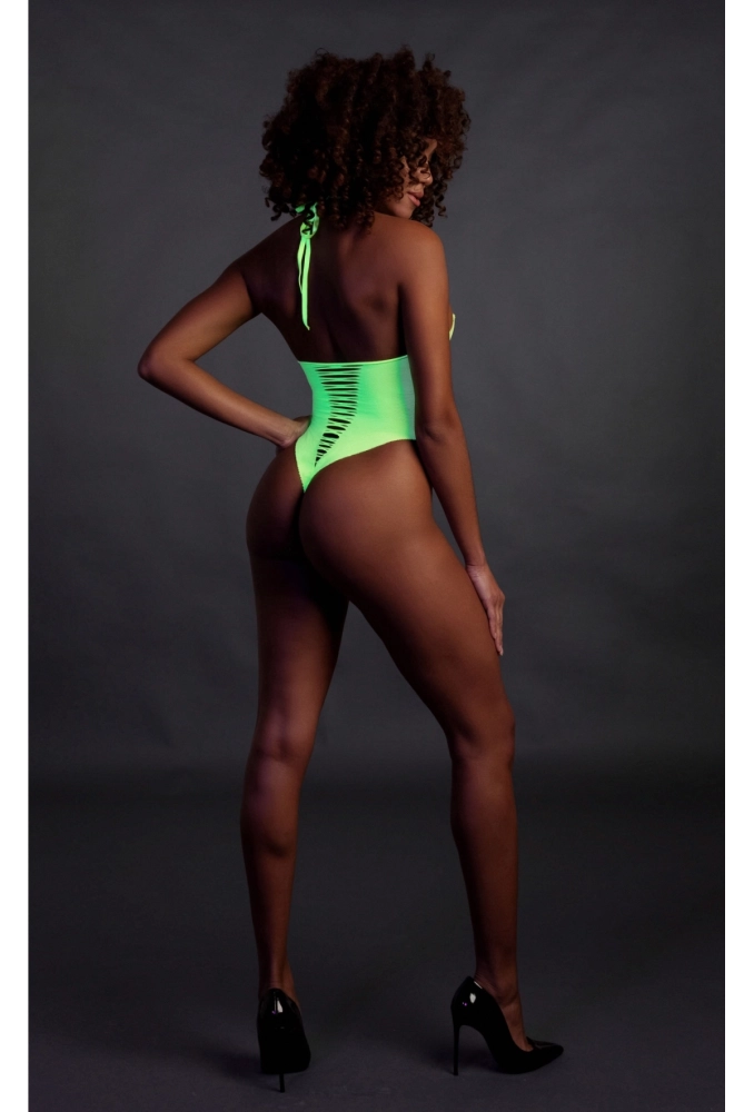Ouch! Body Neon Green - świecące w ciemności bezszwowe zielone body 2.webp