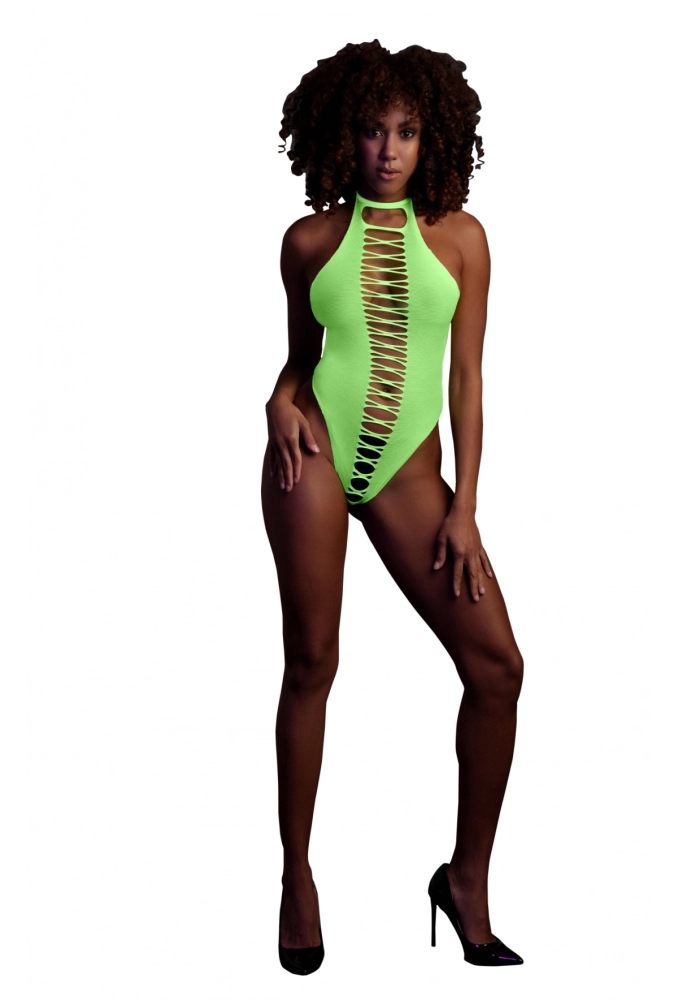 Ouch! Body Neon Green - świecące w ciemności bezszwowe zielone body 3.webp