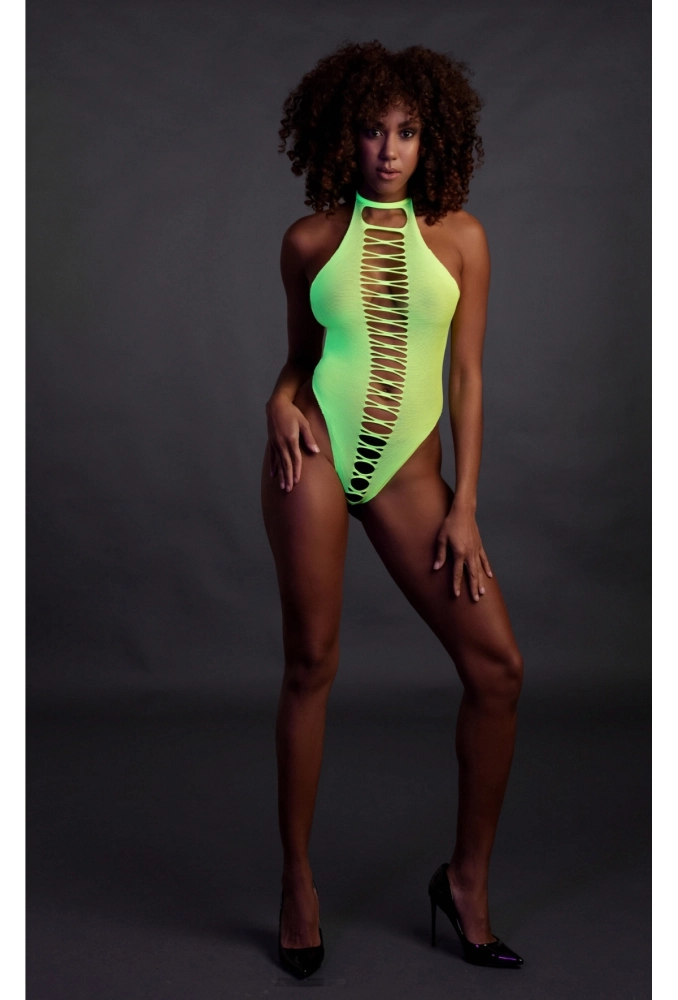 Ouch! Body Neon Green - świecące w ciemności bezszwowe zielone body.webp