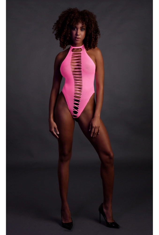Ouch! Body Neon Pink - świecące w ciemności bezszwowe różowe body.webp