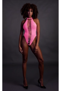 Ouch! Body Neon Pink - świecące w ciemności bezszwowe różowe body