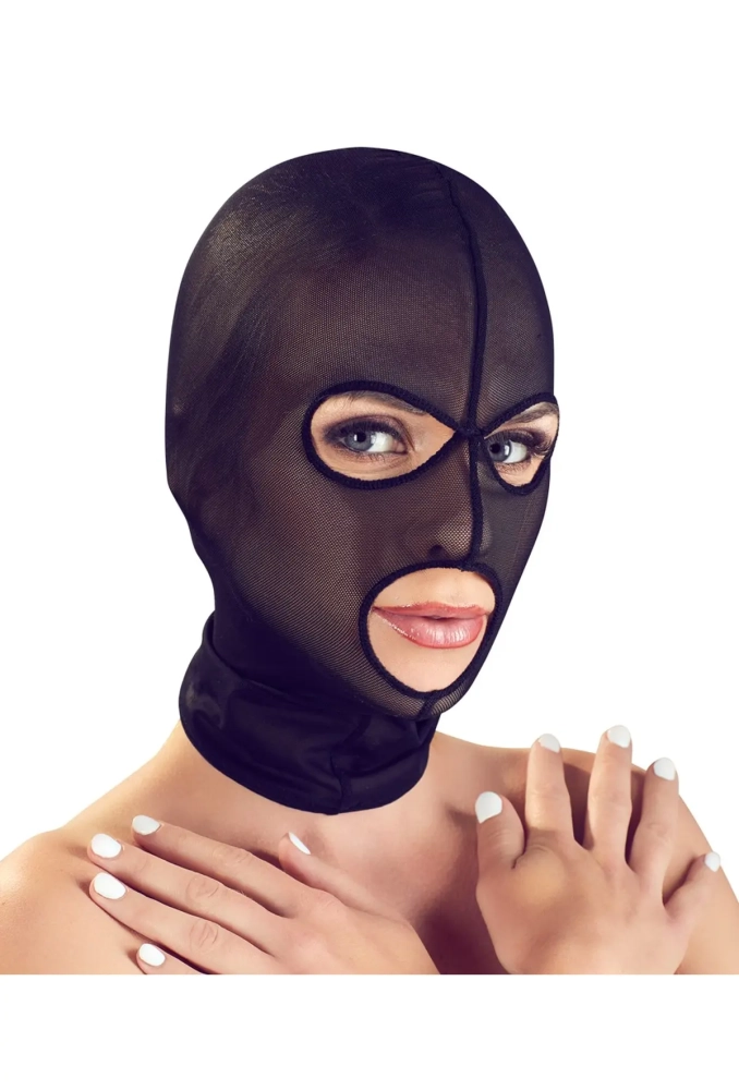Bad Kitty Head Mask - maska BDSM z otwartymi oczami i ustami 2.webp