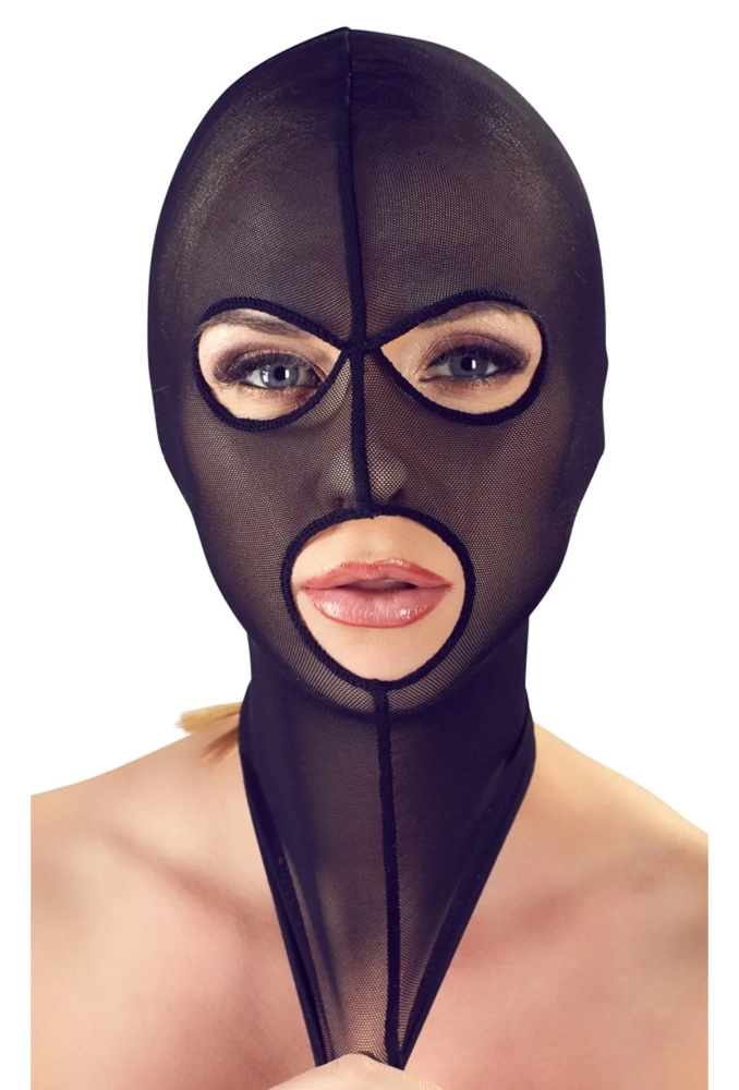 Bad Kitty Head Mask - maska BDSM z otwartymi oczami i ustami 3.webp