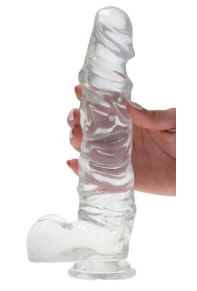 Dildo Clear Emotion Small - przezroczyste karbowane dildo 2.webp