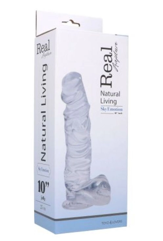 Dildo Clear Emotion Small - przezroczyste karbowane dildo 4.webp