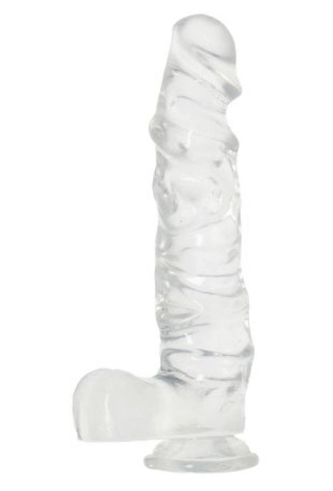 Dildo Clear Emotion Small - przezroczyste karbowane dildo.webp