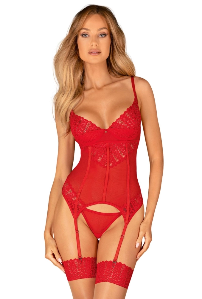 Obsessive Ingridia - czerwony gorset i stringi.webp