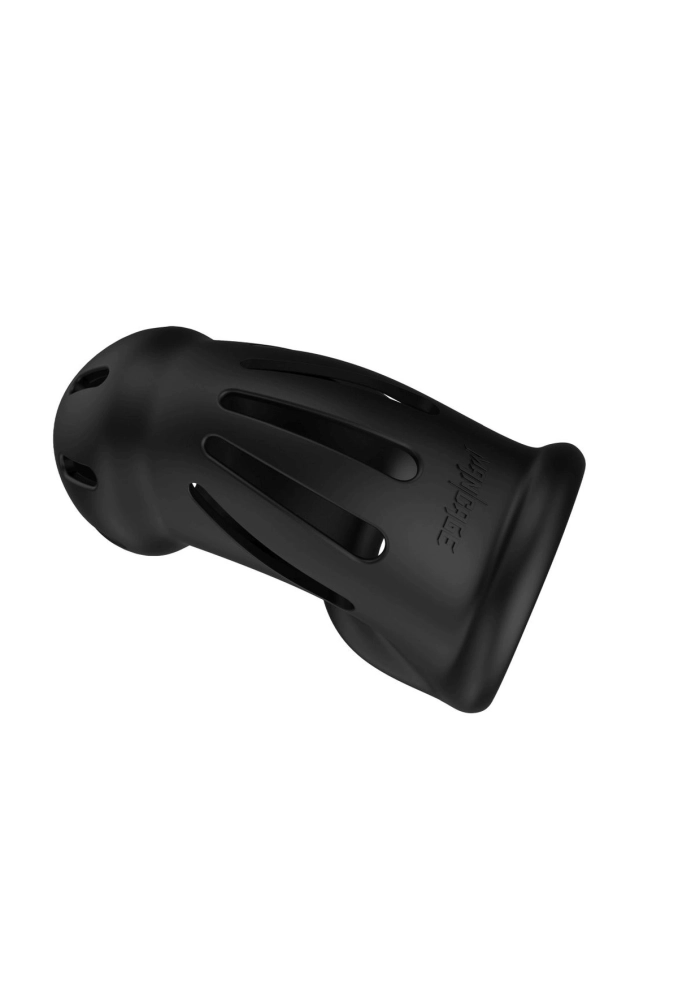 Mancage Model 27 Ultra Soft Silicone Chastity Cage Black - silikonowy kaganiec na penisa 6.webp