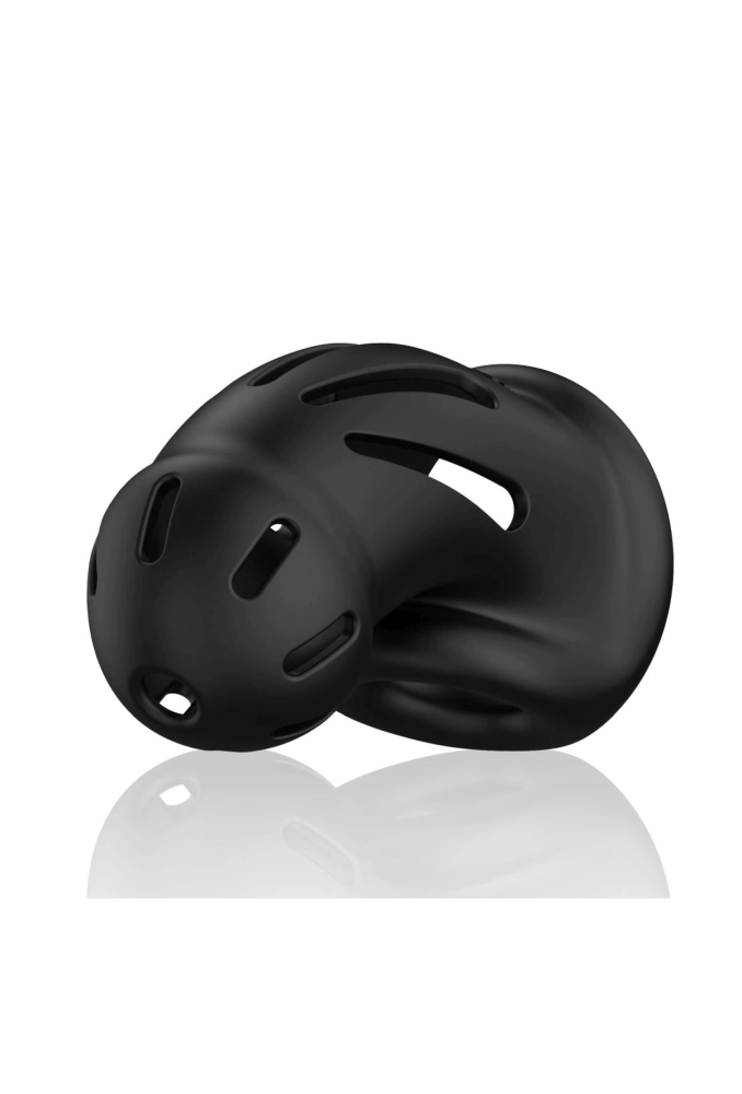 Mancage Model 27 Ultra Soft Silicone Chastity Cage Black - silikonowy kaganiec na penisa 2.webp