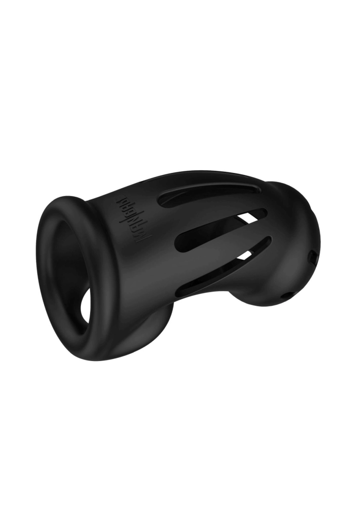 Mancage Model 27 Ultra Soft Silicone Chastity Cage Black - silikonowy kaganiec na penisa 5.webp