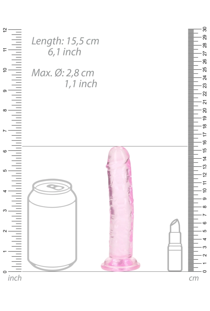 Realrock Straight Realistic Dildo with Suction Cup 6'' - przezroczyste dildo z przyssawką 15 cm 2.webp