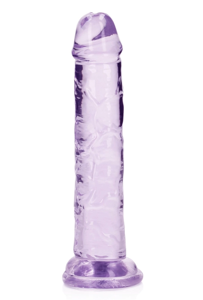 Realrock Straight Realistic Dildo with Suction Cup 6'' purple - przezroczyste dildo z przyssawką 15 cm.webp