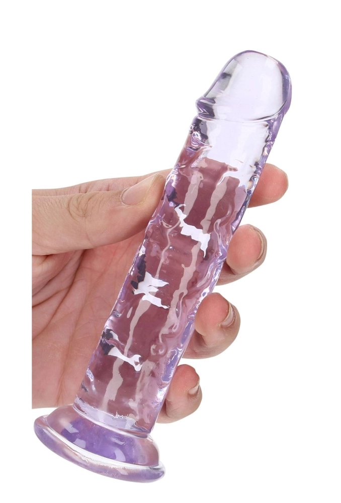 Realrock Straight Realistic Dildo with Suction Cup 6'' purple - przezroczyste dildo z przyssawką 15 cm 3.webp