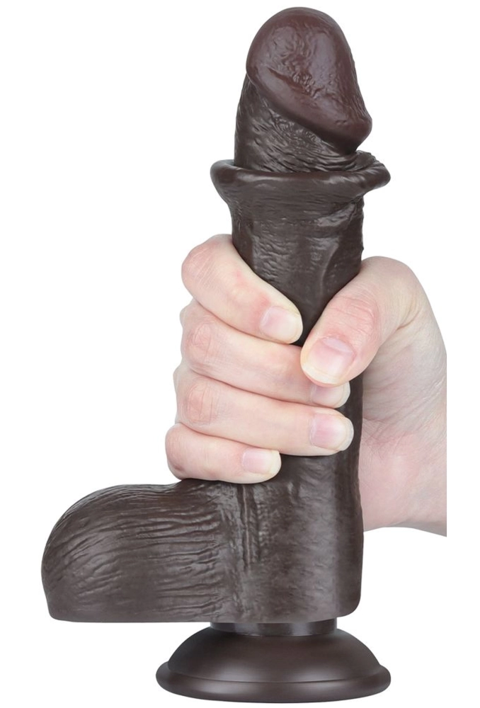 Lovetoy Sliding Skin Dual Layer Dong Black 7,5 -czarne dildo z ruchomą skórą 19,5 cm 2.webp