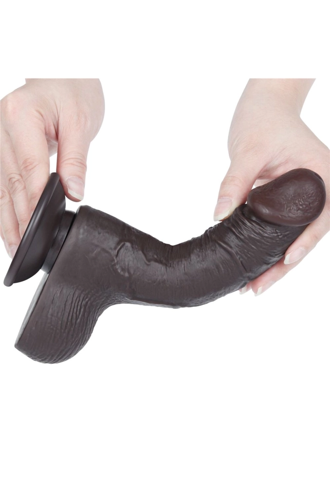Lovetoy Sliding Skin Dual Layer Dong Black 7,5 -czarne dildo z ruchomą skórą 19,5 cm 4.webp