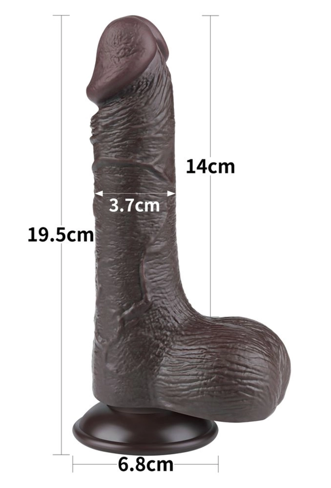 Lovetoy Sliding Skin Dual Layer Dong Black 7,5 -czarne dildo z ruchomą skórą 19,5 cm 6.webp