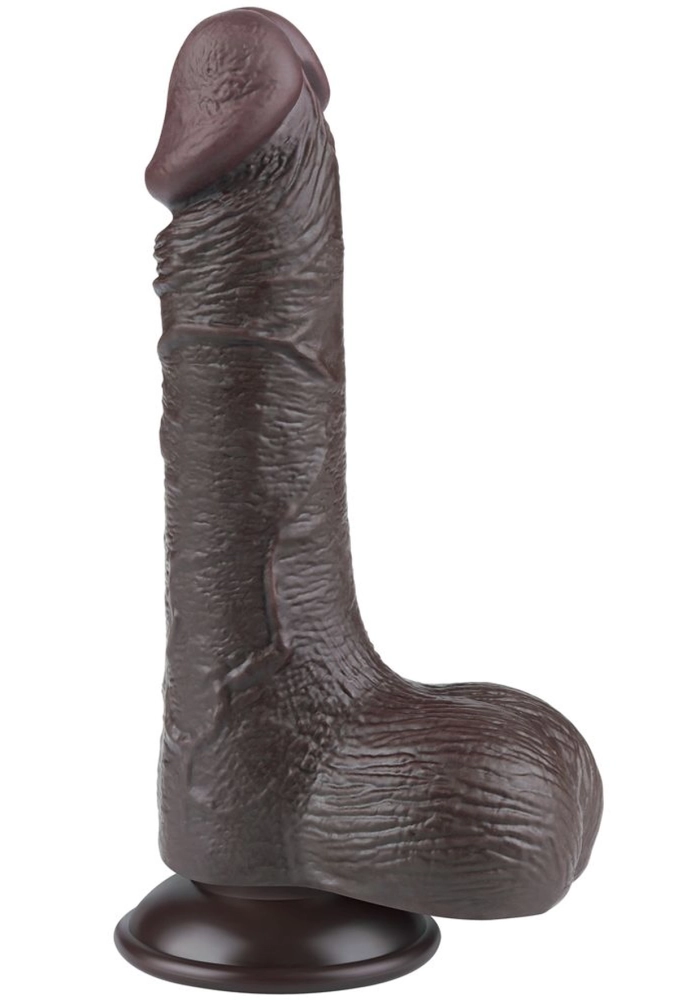 Lovetoy Sliding Skin Dual Layer Dong Black 7,5 -czarne dildo z ruchomą skórą 19,5 cm.webp