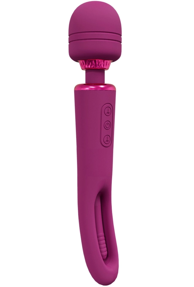 Vive Kiku Pink Rechargeable Double Ended Wand with Innovative G-Spot Flapping Stimulator Pink - dwustronny masażer do ciała.webp