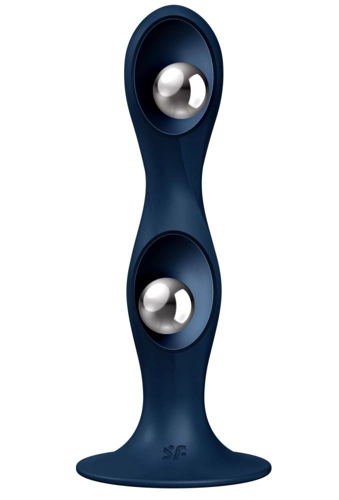 Satisfyer Double Ball-R Dark Blue - kulki anlno - waginalne 2.webp