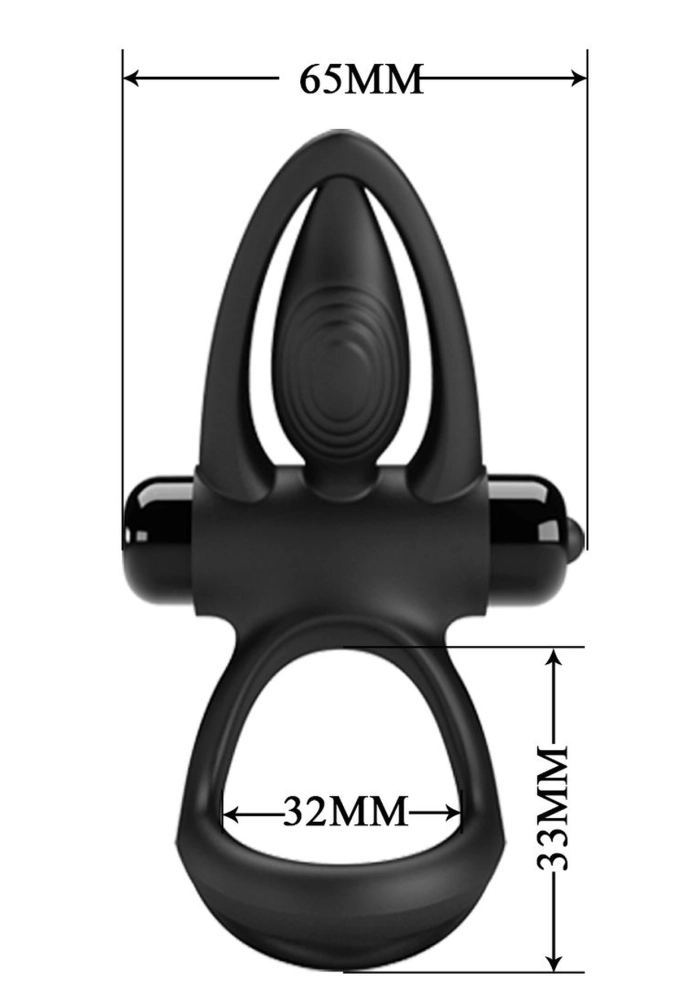 Pretty Love Vibration Cock Ring Black - czarny pierścień wibrujący na penisa 5.webp