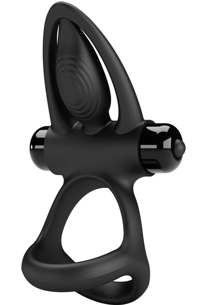 Pretty Love Vibration Cock Ring Black - czarny pierścień wibrujący na penisa.webp