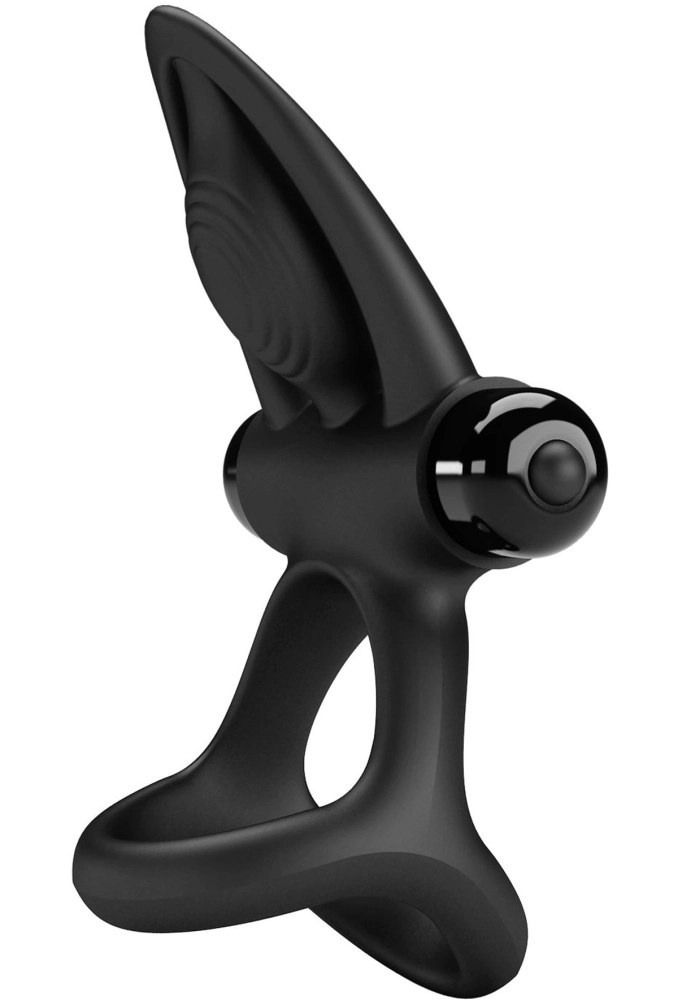 Pretty Love Vibration Cock Ring Black - czarny pierścień wibrujący na penisa 2.webp