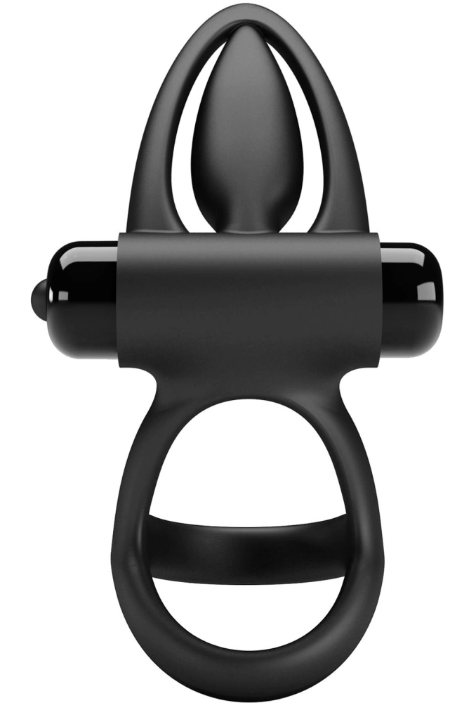 Pretty Love Vibration Cock Ring Black - czarny pierścień wibrujący na penisa 4.webp