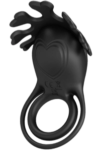 Pretty Love Vibrant Penis Ring Ruben Black- czarny pierścień wibrujący na penisa