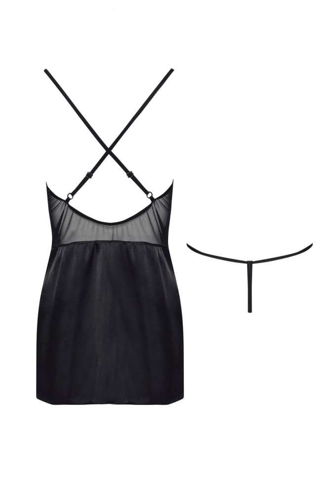 Marinela chemise black - haleczka z delikatnej satyny 4.webp