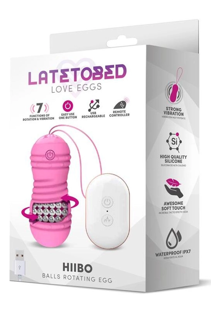 Latetobed Hiibo Pink - obrotowe wibrujące jajko dopochwowe 4.webp