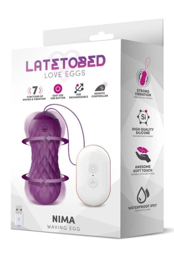 Latetobed Nima Purple - obrotowe wibrujące jajko dopochwowe