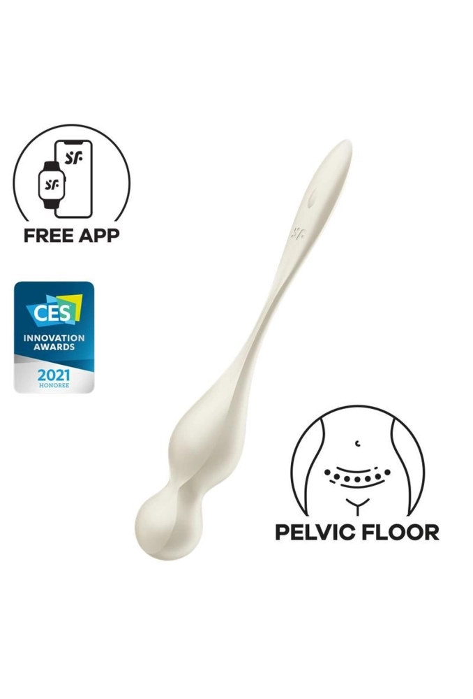 Satisfyer Love Birds 1 White - wibrujące kulki gejszy sterowane aplikacją.webp