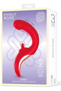 Engily Ross Drako - wibrator ze stymulatorem łechtaczki oraz ruchem posuwistym