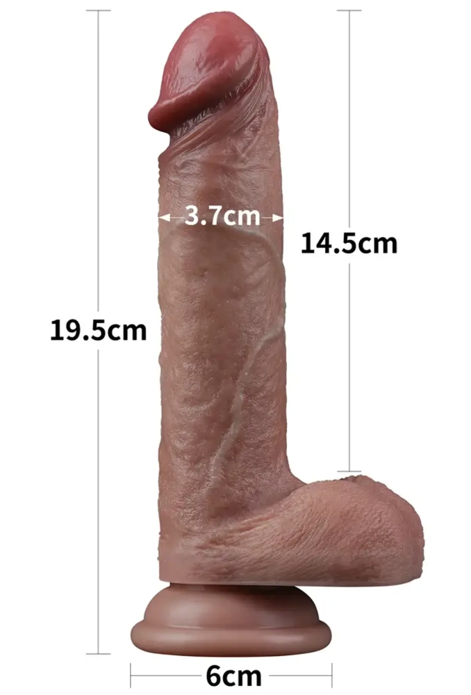 Lovetoy Dual Layered Silicone Cock 7,5 - realistyczne dildo 19 cm 3.webp